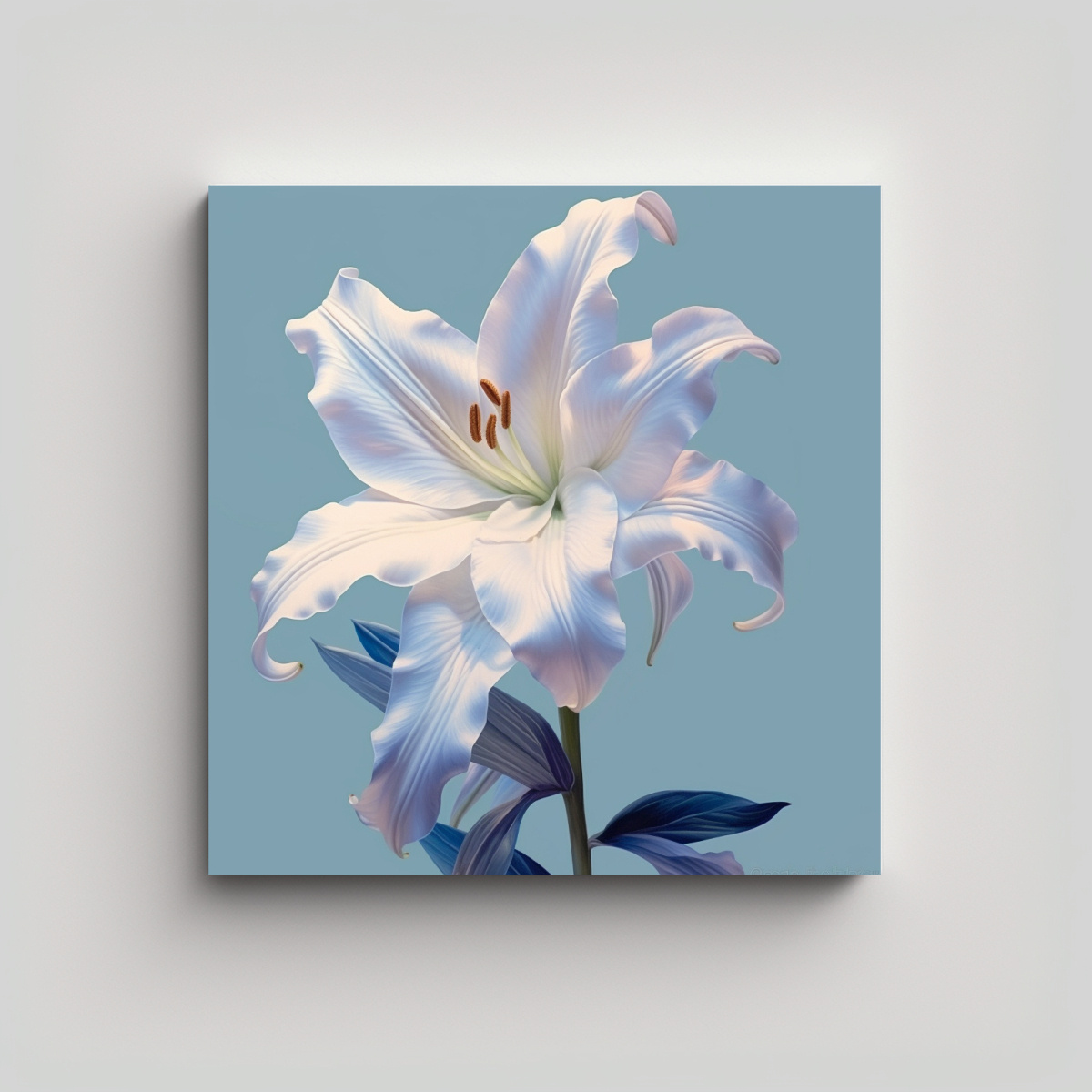 DECORATIVO LIRIO BLANCO EN BASTIDOR ARTE COMEDOR 60X60 CM - 1