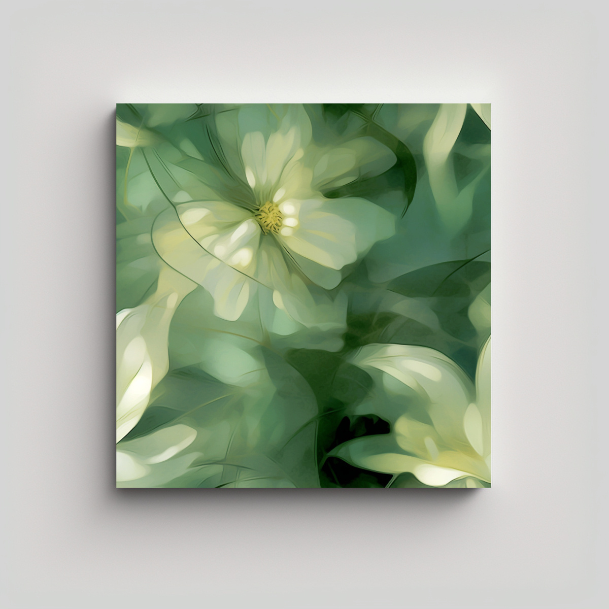 CUADRO ABSTRACTO DIGITAL TRANQUILIDAD EN VERDES 20X20 CM - 1