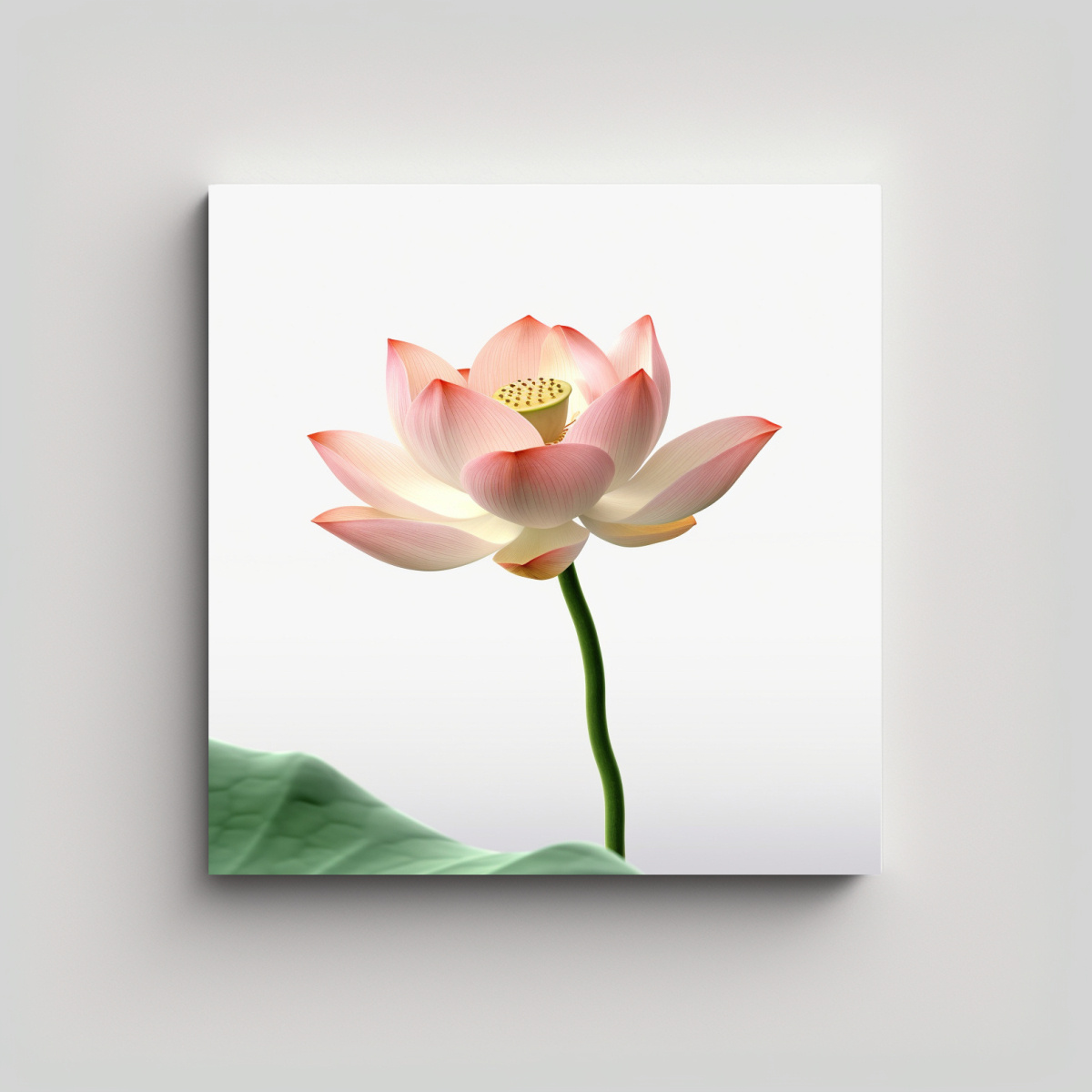 ARTE DE LOTO EN FLOR Y CAPULLO DE LOTO FONDO 20X20 CM - 1