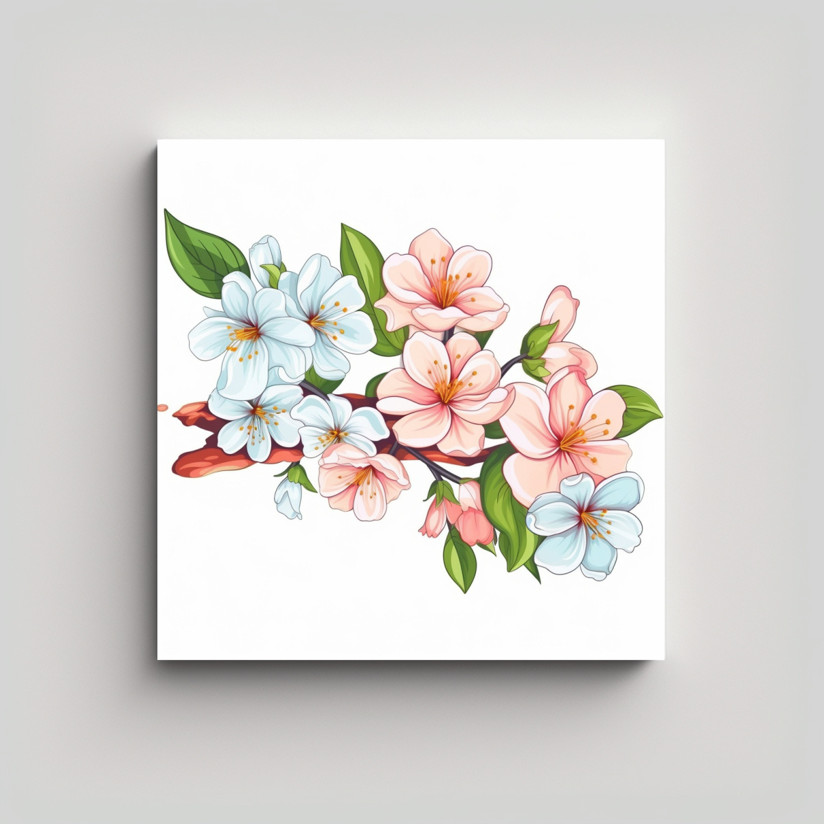 FLOR MINIMALISTA ILUSTRACIÓN ESTILO DIBUJO 90X90 CM - 1