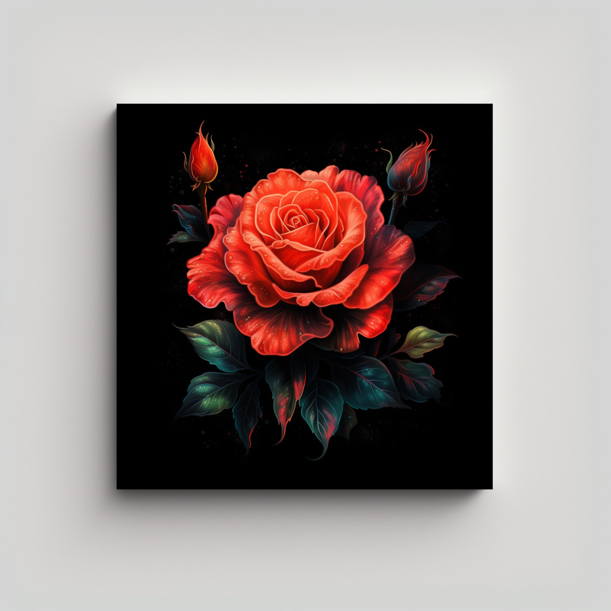 ALI TAYLOR LIENZO CONCEPTUAL ELEGANCIA EN ROJO Y 70X70 CM - 1
