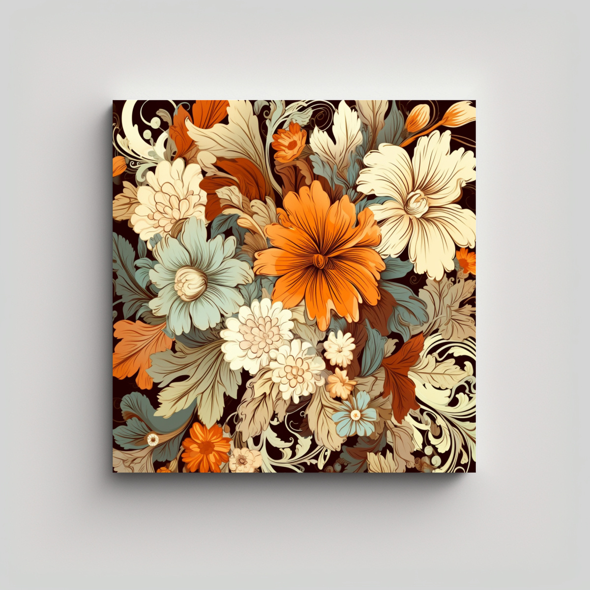FLORAL VINTAGE ELEGANTE MOTIVO DE FLORES ENVUELTO 70X70 CM - 1