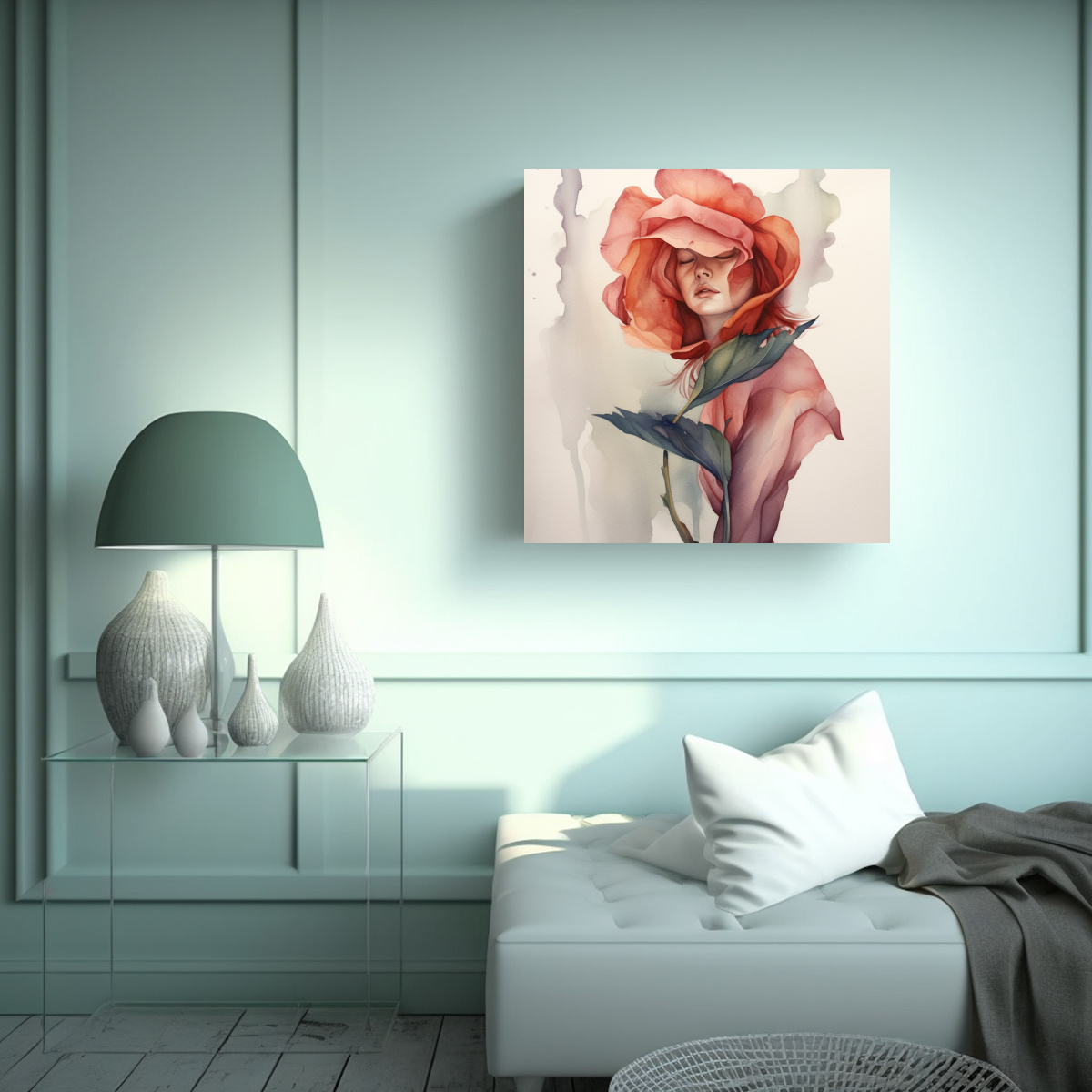 PINTURA CORPORAL DE ROSA PÉTALOS EXCLUSIVA 20X20 CM - 2