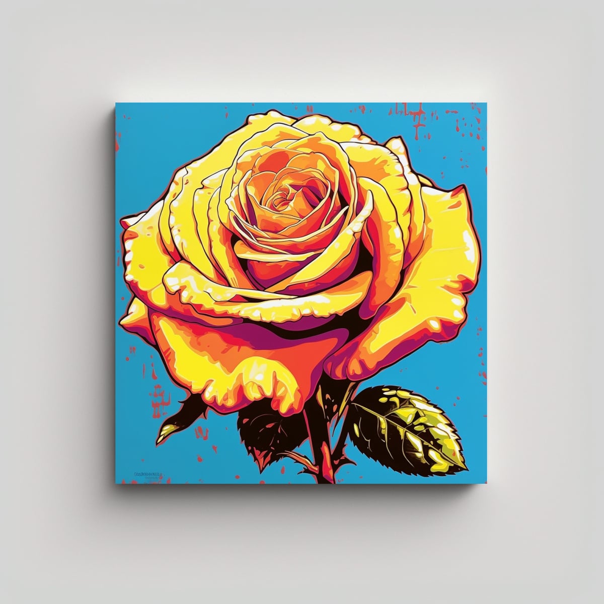 PINTURA ESTILO POP ART ROSA CALIDEZ ABSTRACCIÓN 80X80 CM - 1
