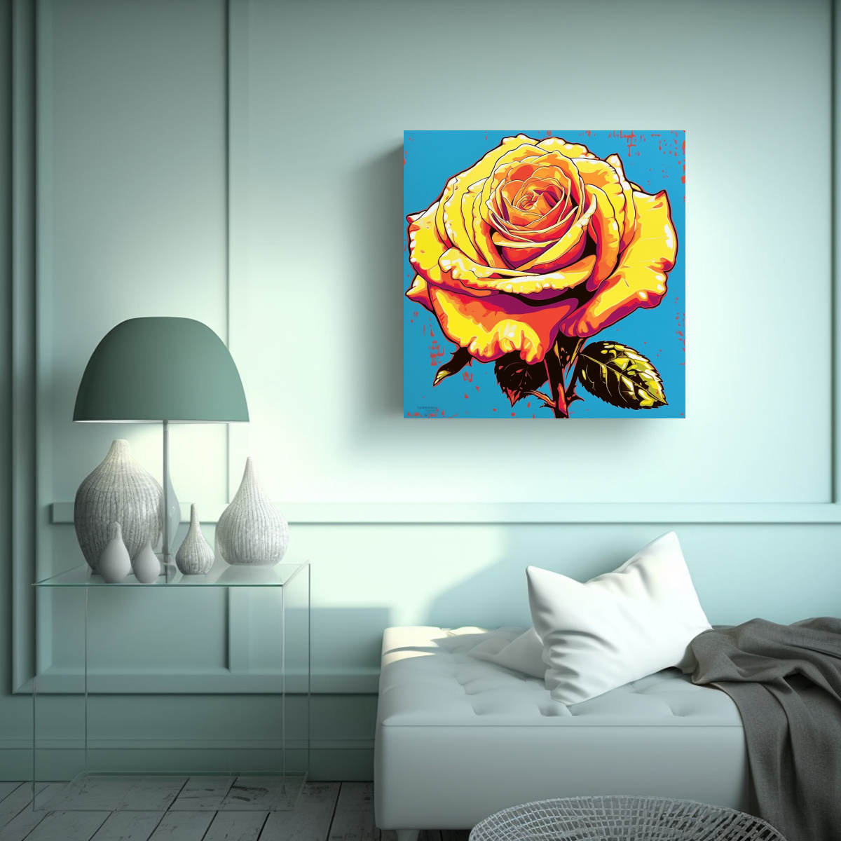 PINTURA ESTILO POP ART ROSA CALIDEZ ABSTRACCIÓN 80X80 CM - 2