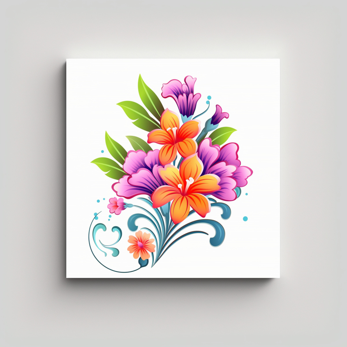 DECORACIÓN DEL HOGAR CON FLORES DE DIBUJOS 80X80 CM - 1