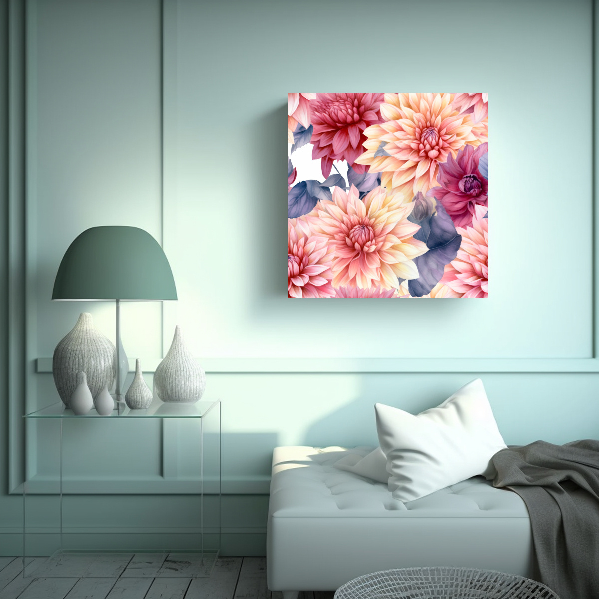 DISEÑO SEAMLESS MIRELLA DAHLIA FLORES EN PLENO 40X40 CM - 2