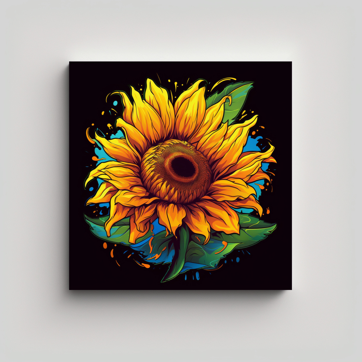 PINTURA CONCEPTUAL MAJESTUOSA DE GIRASOL ESTILO 30X30 CM - 1