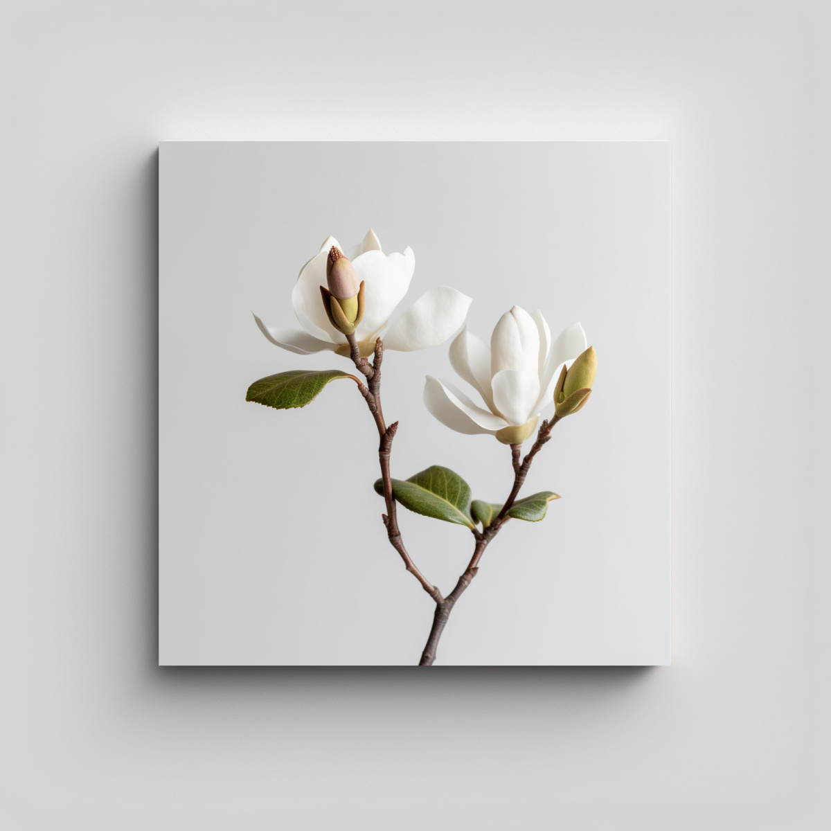 ARTE MÁGICO MAGNOLIA EN BASTIDOR DETALLE EN 40X40 CM - 1