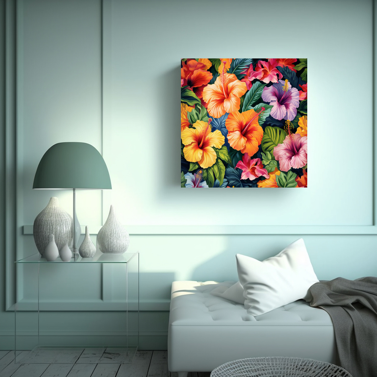ARTE DE PARED ABSTRACCIÓN MAJESTUOSAS TROPICAL 30X30 CM - 2
