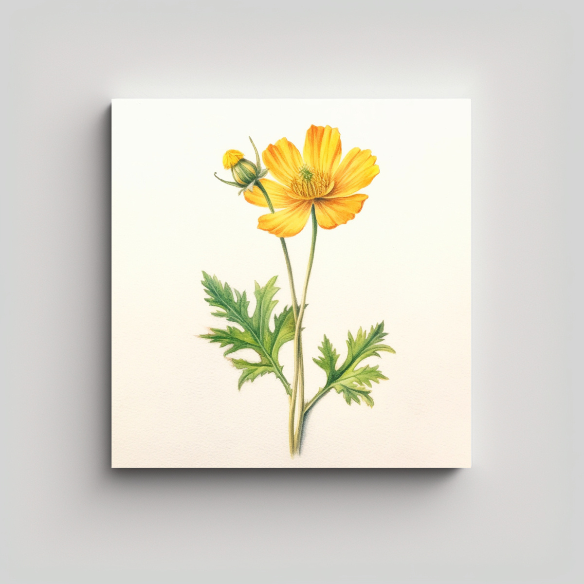 PINTURA ACUARELA FLOR SILVESTRE DISEÑO VITALIDAD 30X30 CM - 1