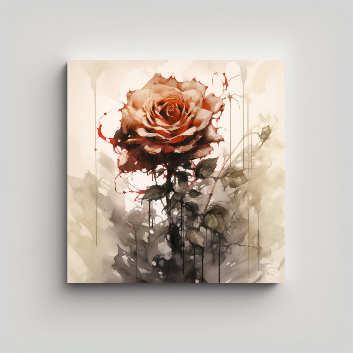 ARTE ROSA LUMINOSA COMPOSICIÓN CREATIVA ESTILO 20X20 CM - 1