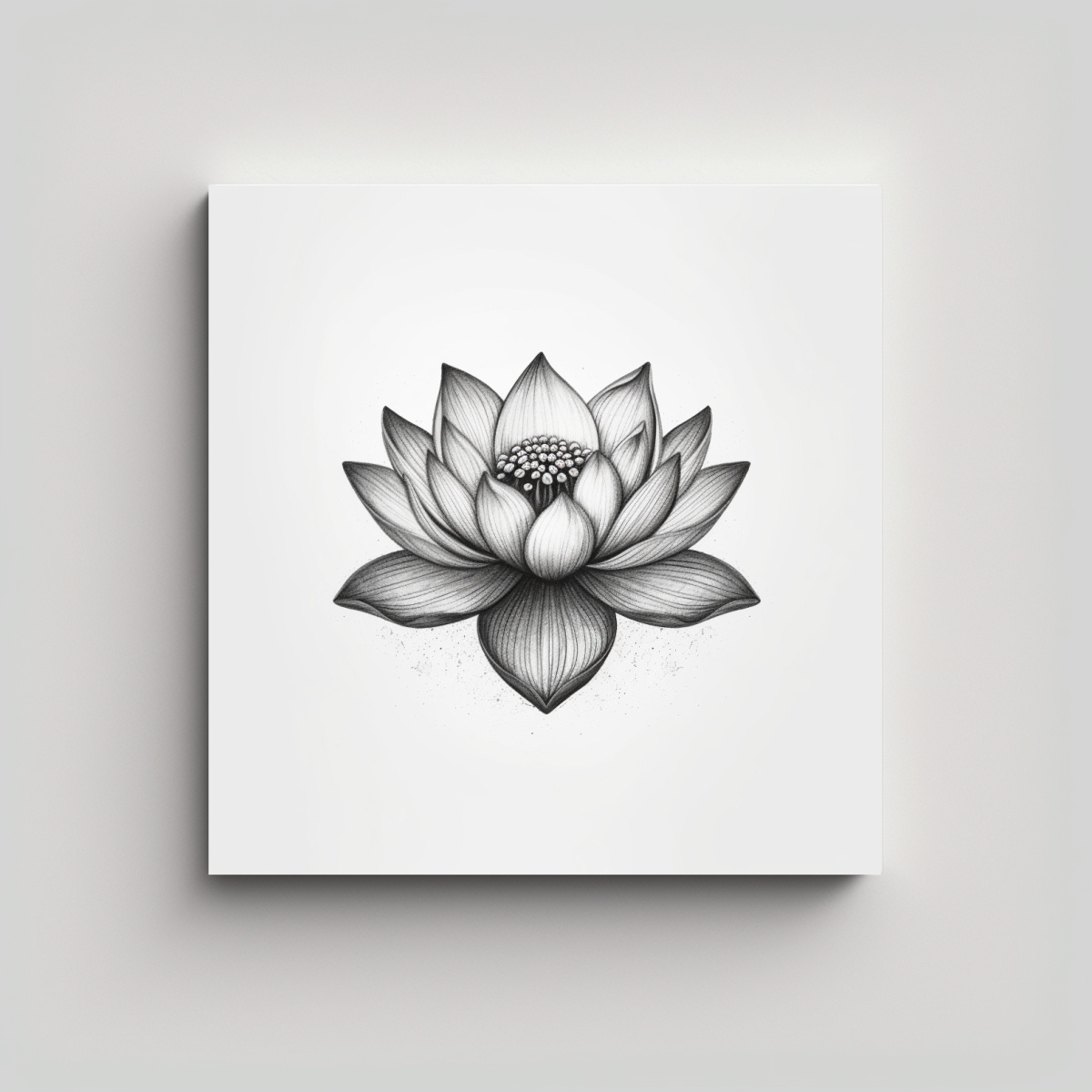 LIENZO RESISTENTE DE TATUAJE DE FLOR DE LOTO EN 50X50 CM - 1