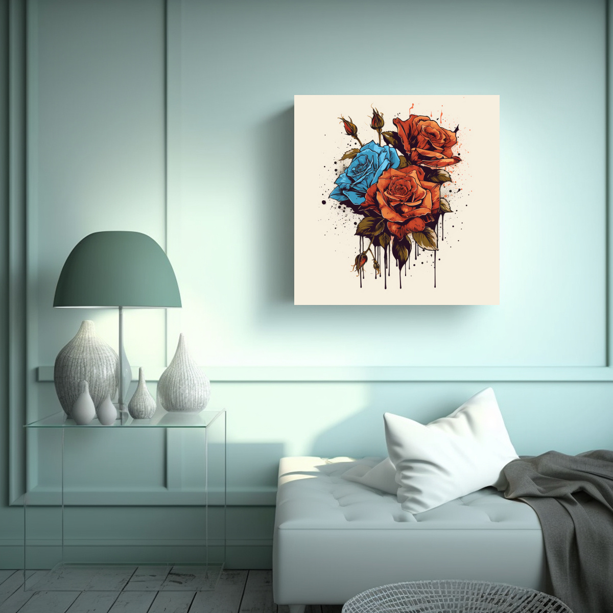 DISEÑO IMPACTANTE TELA EN BASTIDOR ROS 30X30 CM - 2