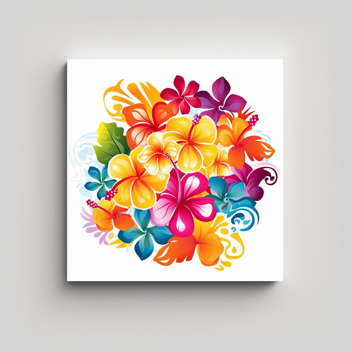 CUADRO HAWAIANO DE ARTE ABSTRACTO Y GRÁFICO 70X70 CM - 1