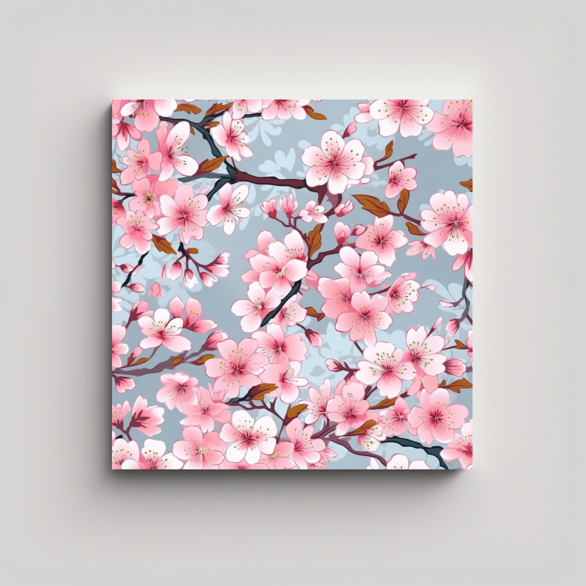 DISEÑO MODERNO CUADRO CEREZO FLORES DETALLE 100X100 CM - 1