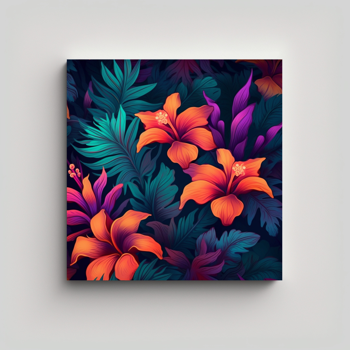 MINIMALISMO TROPICAL MODERNO TELA EN BASTIDOR 20X20 CM - 1