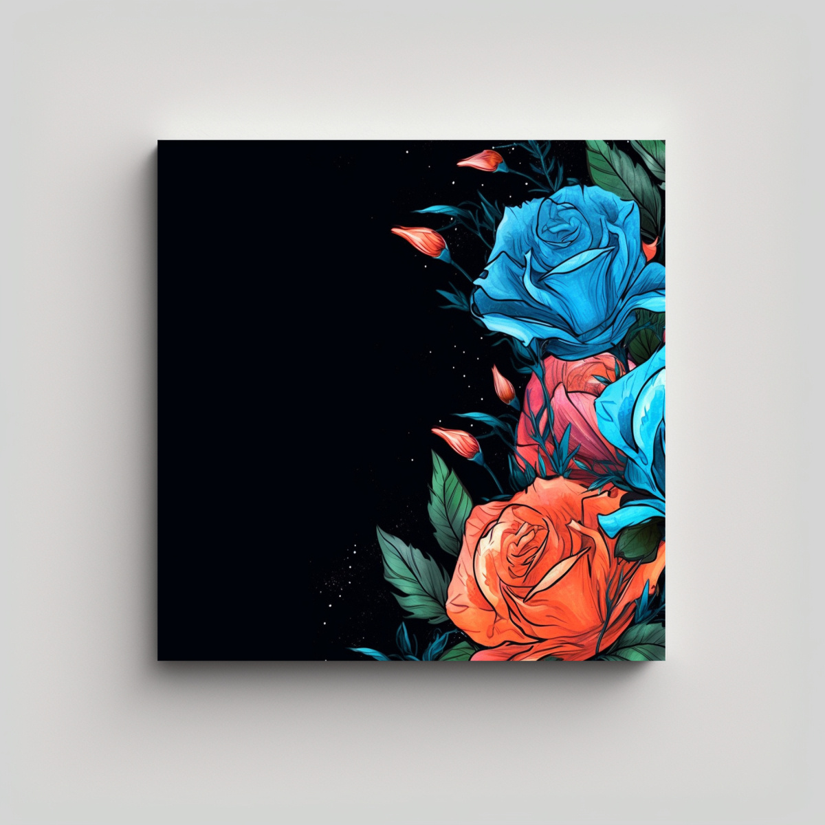 CONCEPTO CANVA EXPOSICIÓN, ROSAS AZULES 40X40 CM - 1