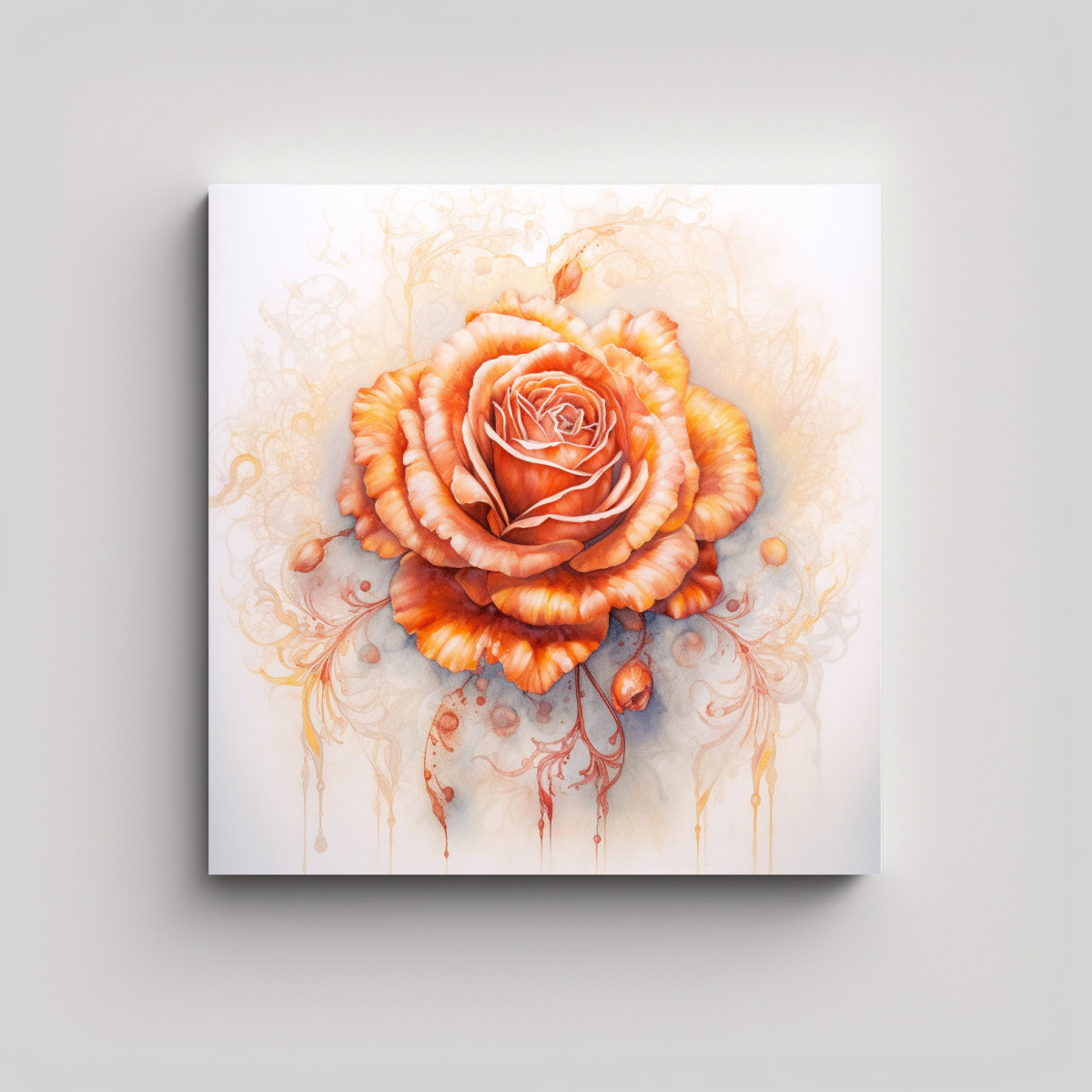 ARTE METAFÍSICO LIENZO ROSA DETALLADA ESTILO 40X40 CM - 1