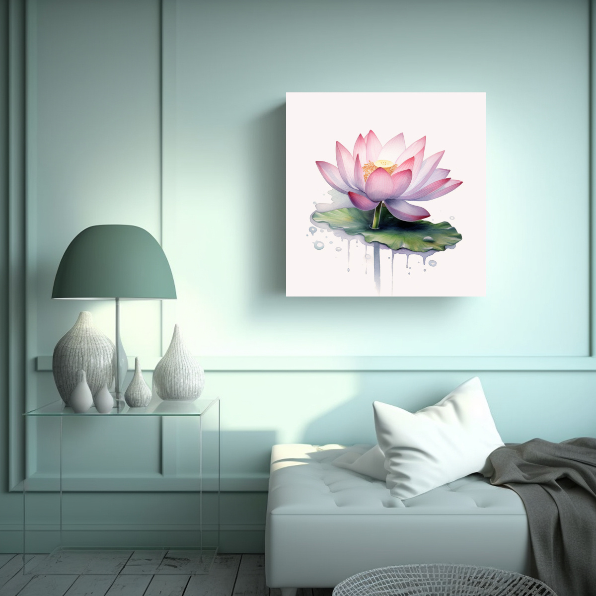 LOTO FLOTANTE EN AGUA, ESTUDIO MOVIMIENTO, 100X100 CM - 2