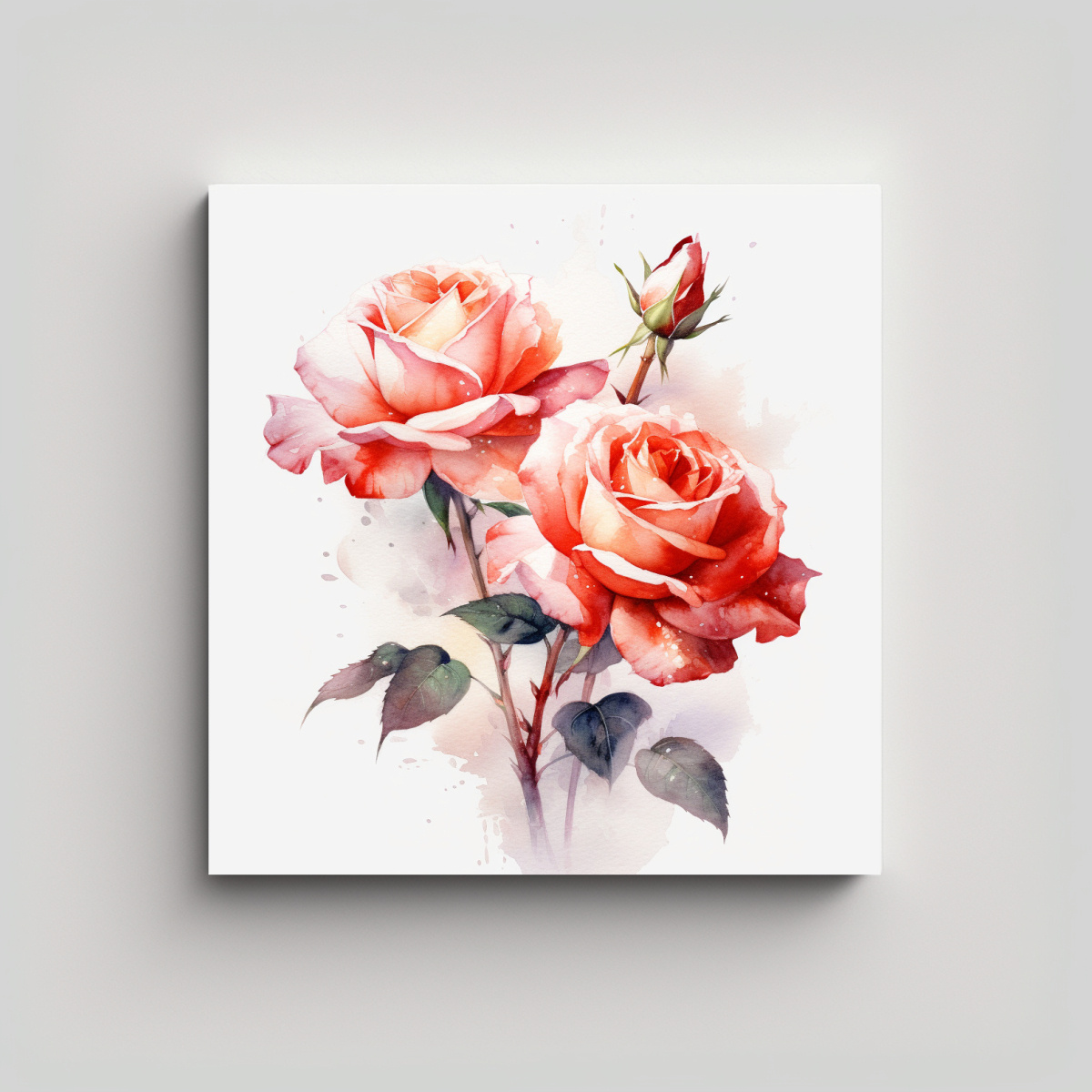 LIENZO CORREIA MODERNO LLAMATIVO CON ROSAS 30X30 CM - 1