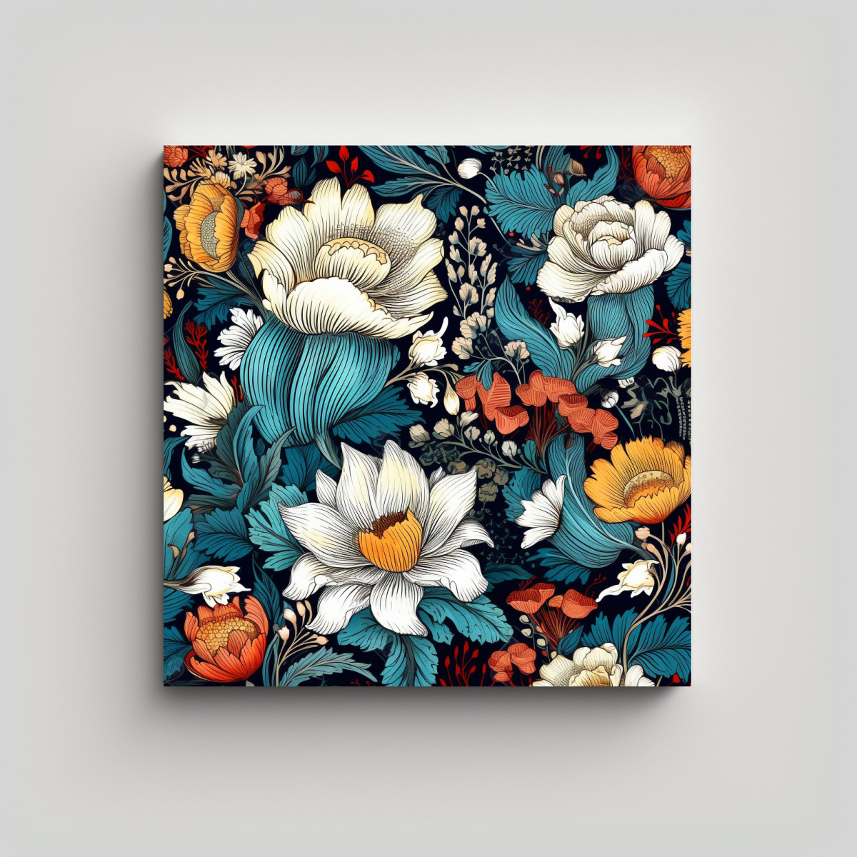 PATRÓN INVIERNO FLOR RETRO TELA CREATIVA ALTA 80X80 CM - 1