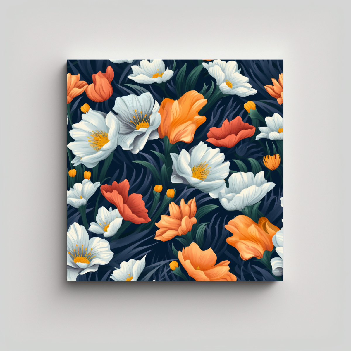 ARTE FLORAL MULTICOLOR, PINTURA DE CAMPO EN FLOR, 100X100 CM - 1