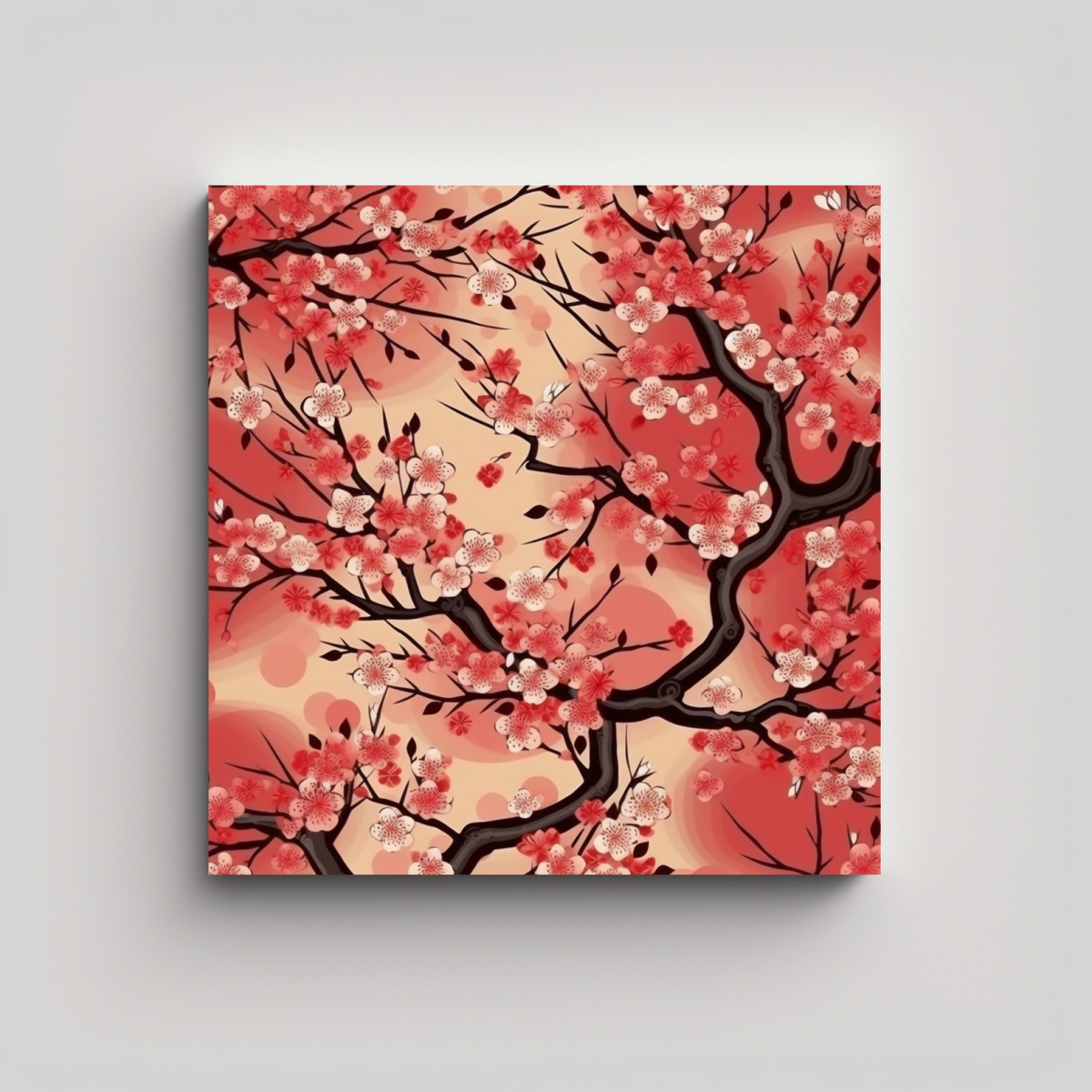 ARTE ORIENTAL ACTUAL CON PATRÓN DE FLOR DE 100X100 CM - 1