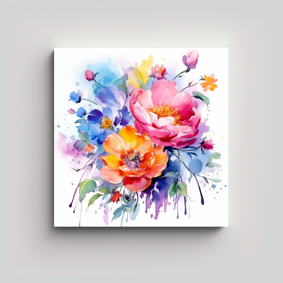 ARTE FLORAL SUBLIMADO EN TELA BASTIDOR 60X60 CM - 1