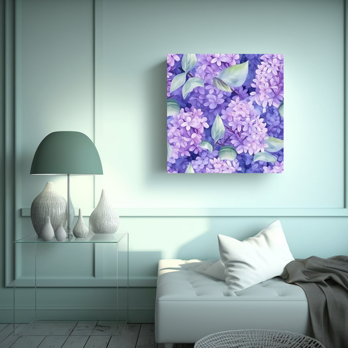CUADRO ACUARELA FLORAL DE VERANO SOÑADOR CON 50X50 CM - 2