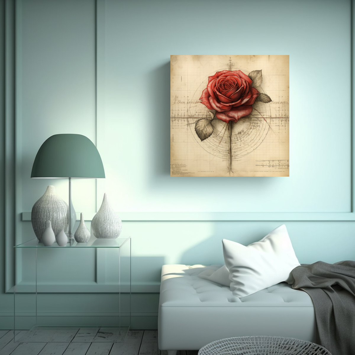 ARTE JUVENIL MOVIMIENTO COMPOSICIÓN DIBUJO ROSA 60X60 CM - 2