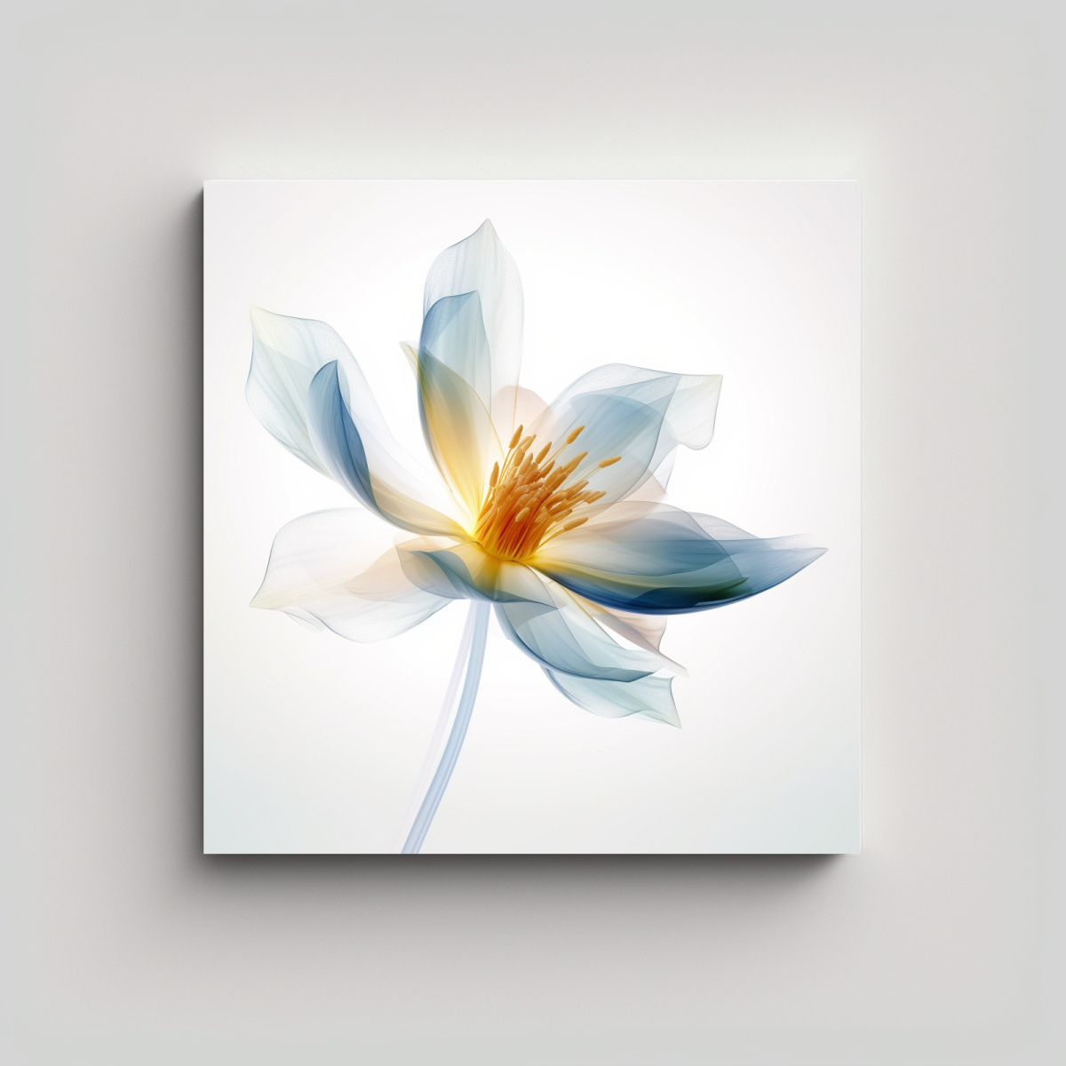 RESUMEN FLORAL SEMITRANSPARENTE, PINTURA 80X80 CM - 1