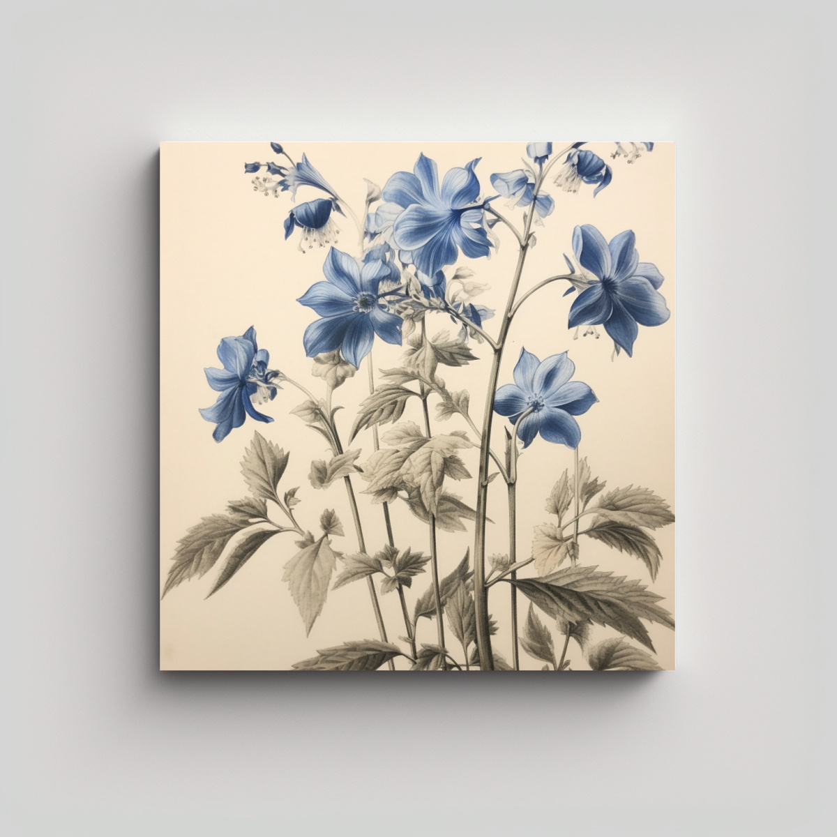 CUADRO VINTAGE DE FLORES ACUARELA PARA 30X30 CM - 1