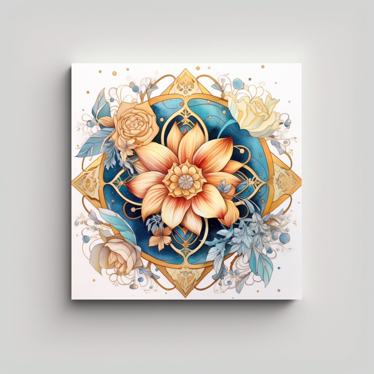CONCEPTO DIMENSIONES ARTE PARED FLOR MANDALA 60X60 CM - 1