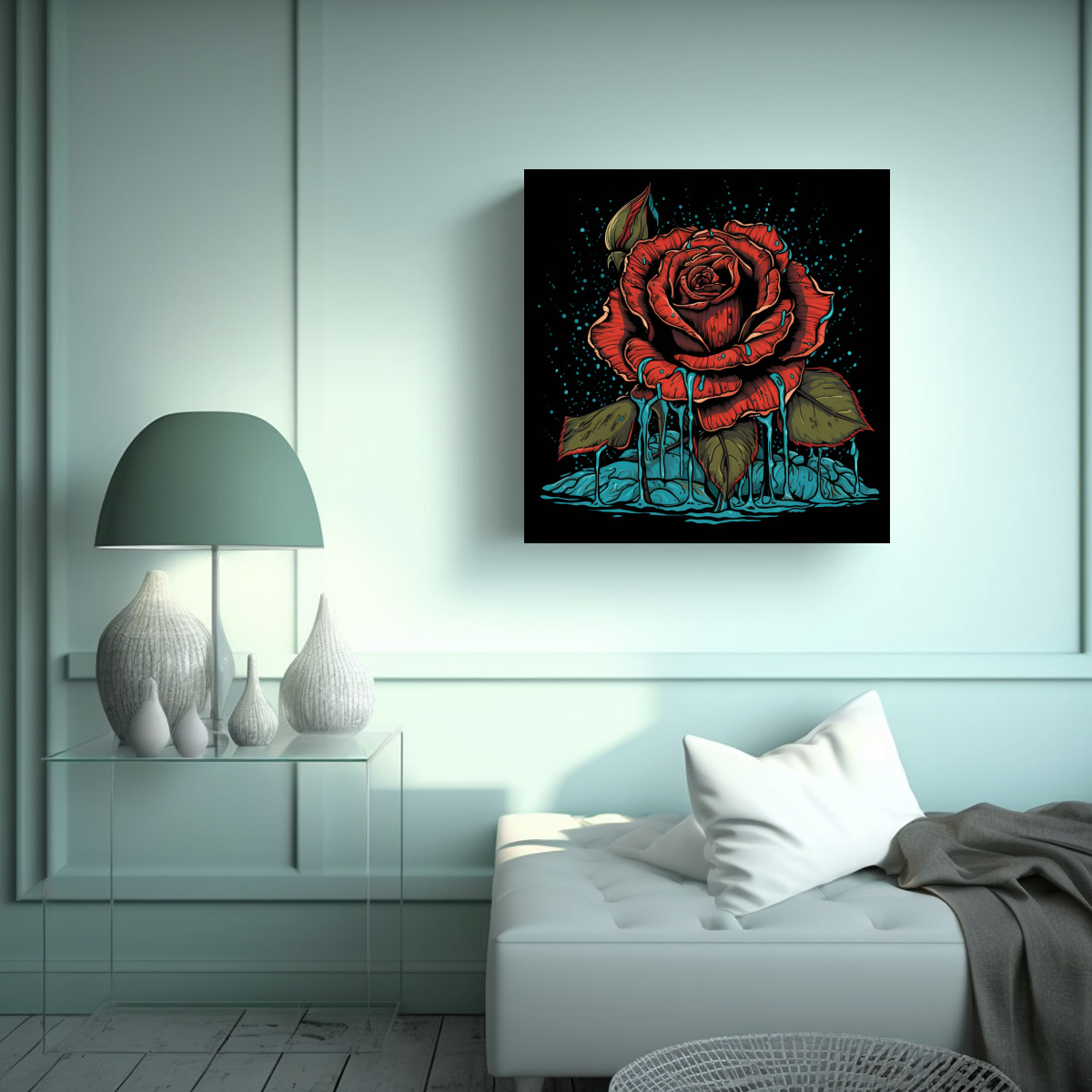 DISEÑO ALEGRE ROSA APATHY PARA CAMISETA EN TELA 20X20 CM - 2