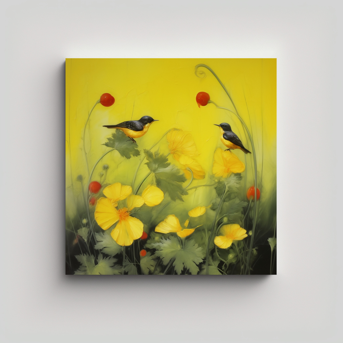 DECORACIÓN INSPIRADORA FLORES AMARILLAS PARA 70X70 CM - 1