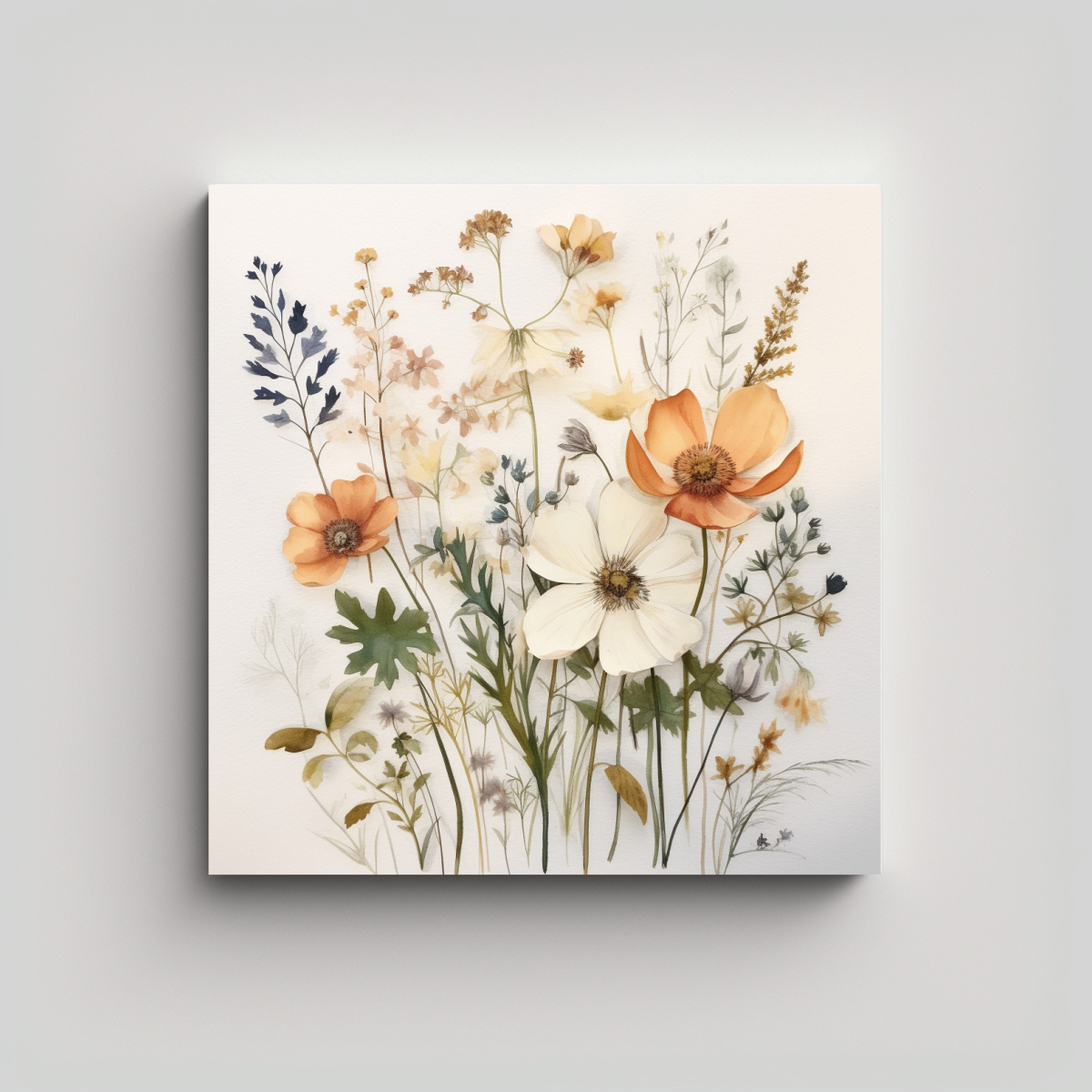ARTE DE PARED BOTÁNICO BOHO CULTURAR FLORES 20X20 CM - 1