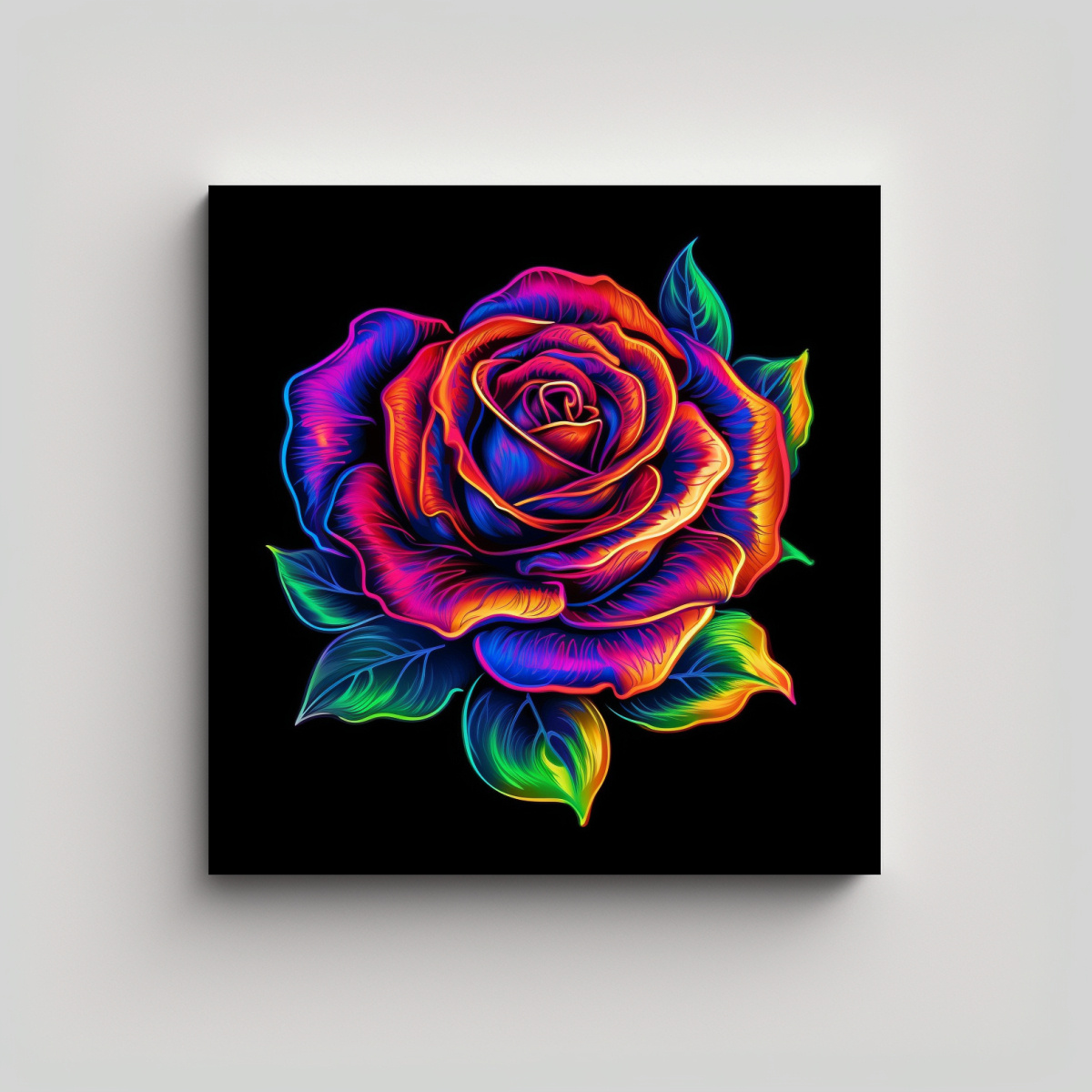 CUADRO PSYCHEDELIC NEON ROSE: VITALIDAD Y COLOR 90X90 CM - 1