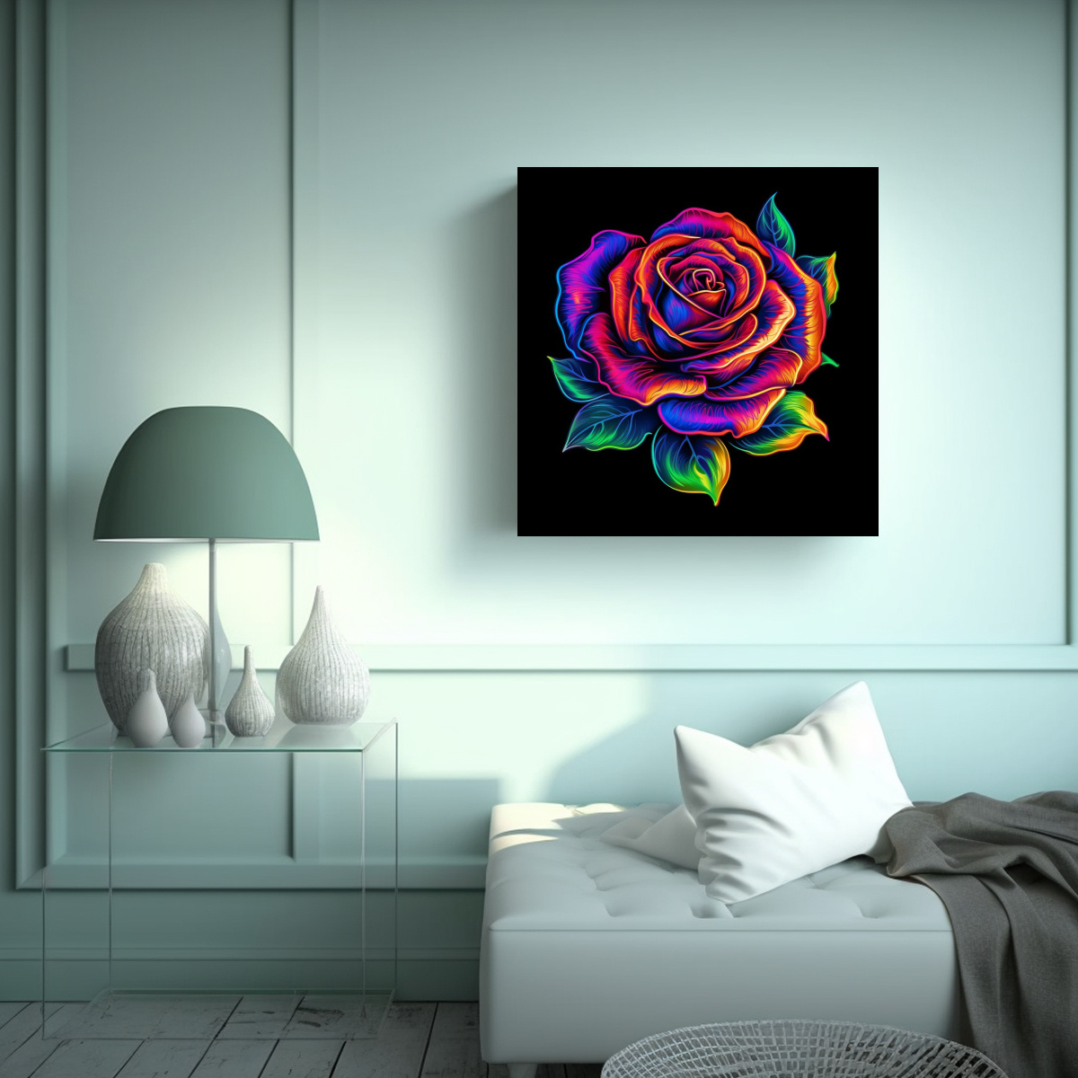 CUADRO PSYCHEDELIC NEON ROSE: VITALIDAD Y COLOR 90X90 CM - 2