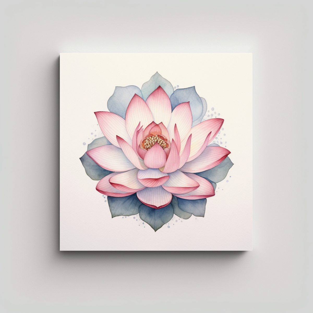 CUADRO DECORATIVO CANVA DE LOTO MANDALA EN 20X20 CM - 1
