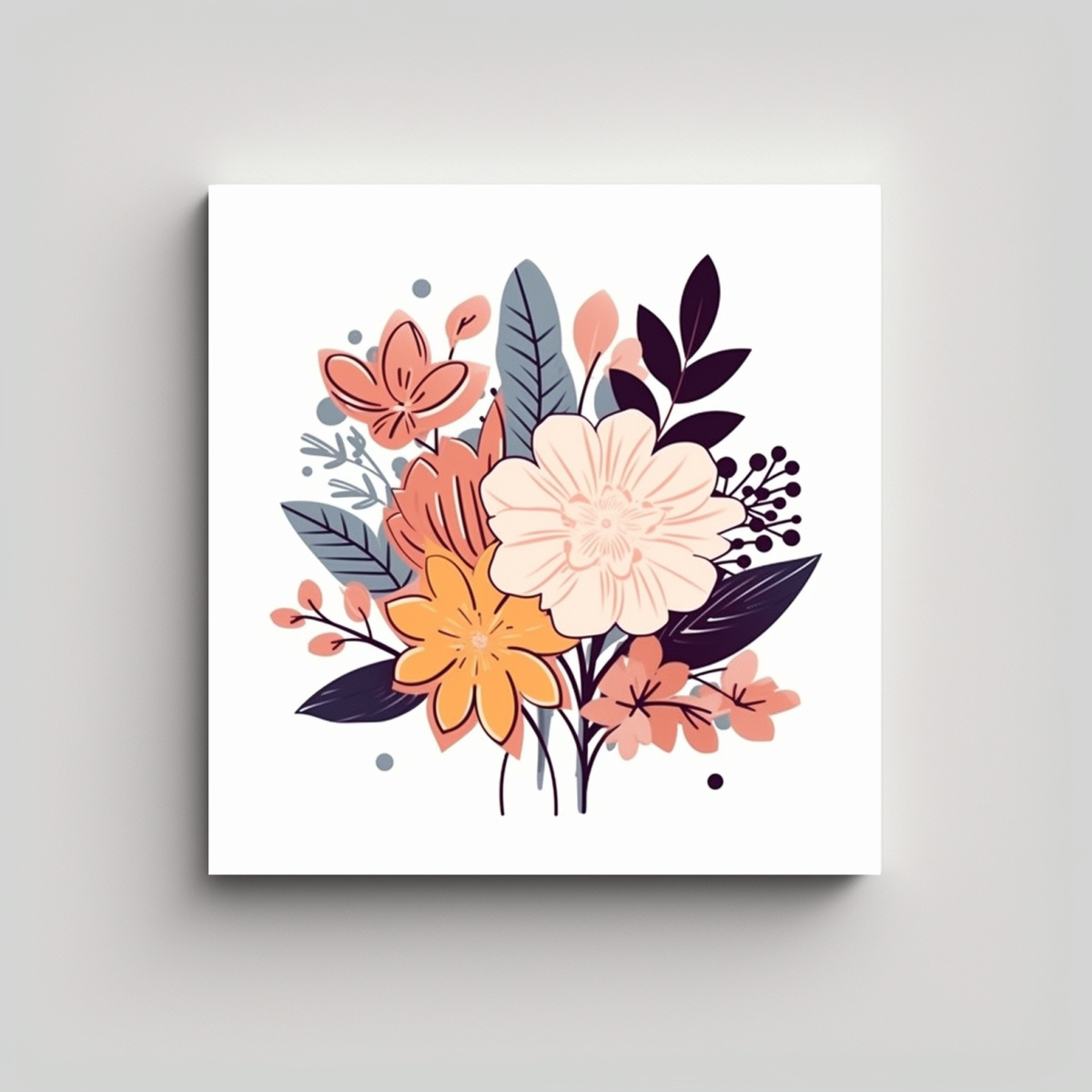 ARTE DE SIMETRÍA INSPIRADOR: BOUQUET DE FLORES Y 60X60 CM - 1