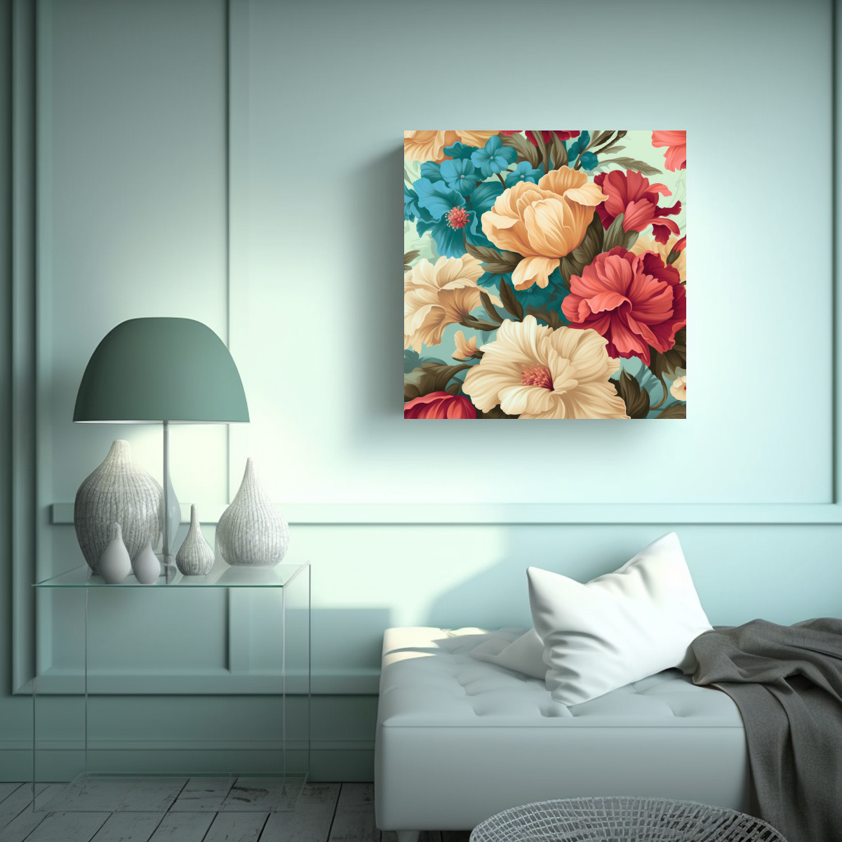 LIENZO DECORATIVO DE FINO DISEÑO CON BONITAS 80X80 CM - 2