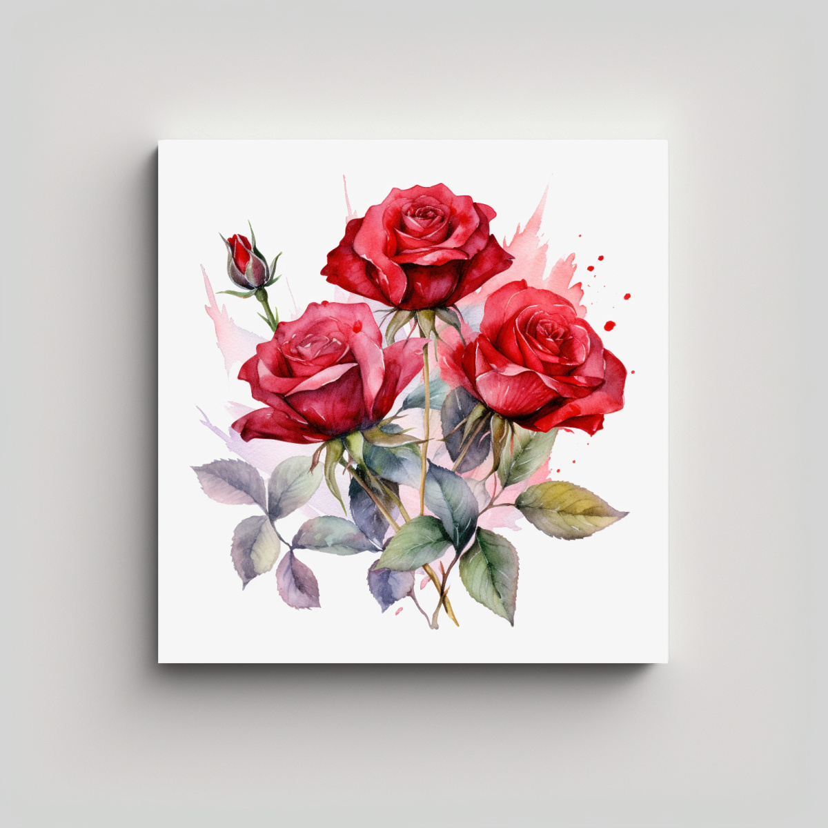 COMPOSICIÓN DE MOVIMIENTO Y RAMO DE ROSAS ROJAS 100X100 CM - 1