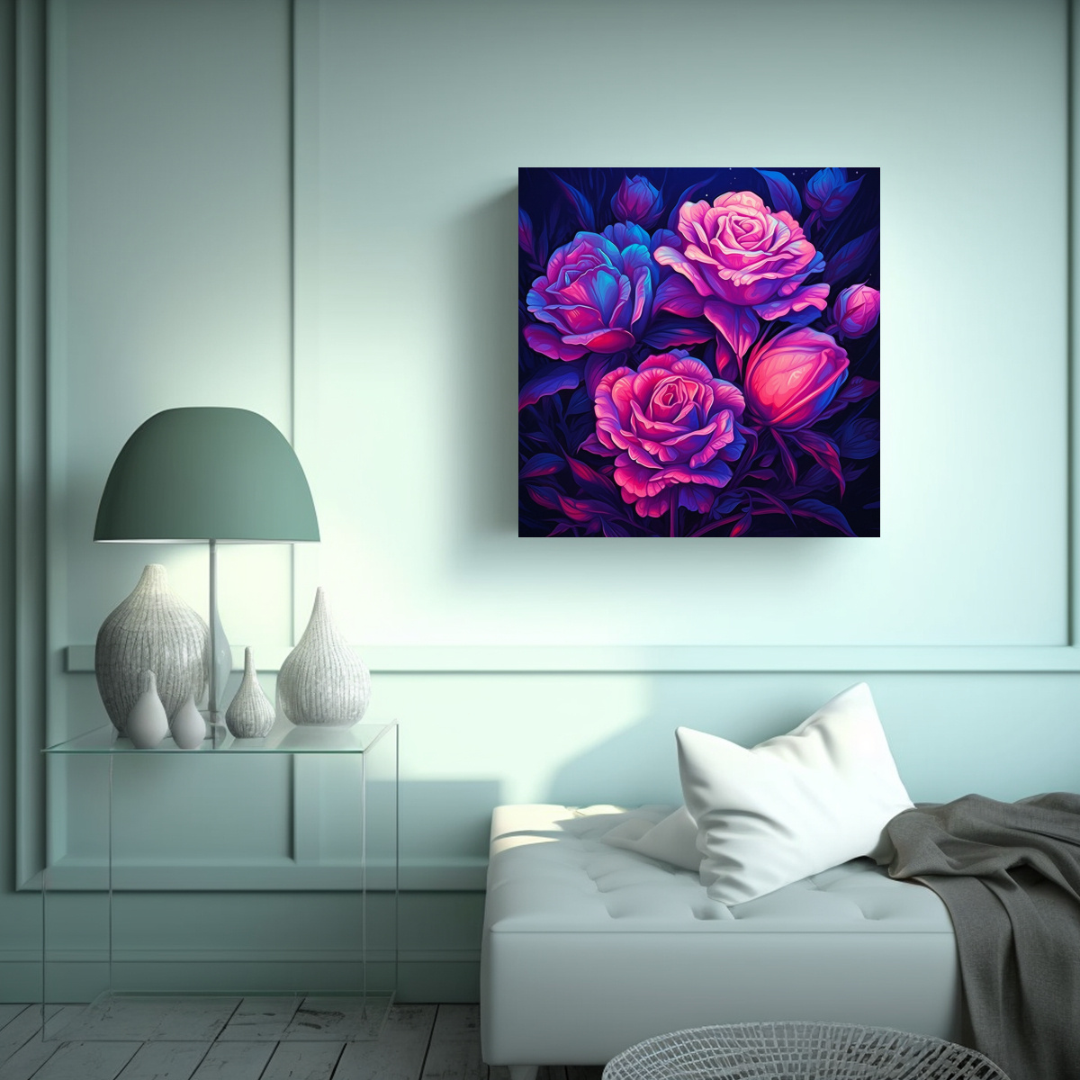 DISEÑO DE FIGURAS Y FLORES EN 3D: DETALLADA 50X50 CM - 2