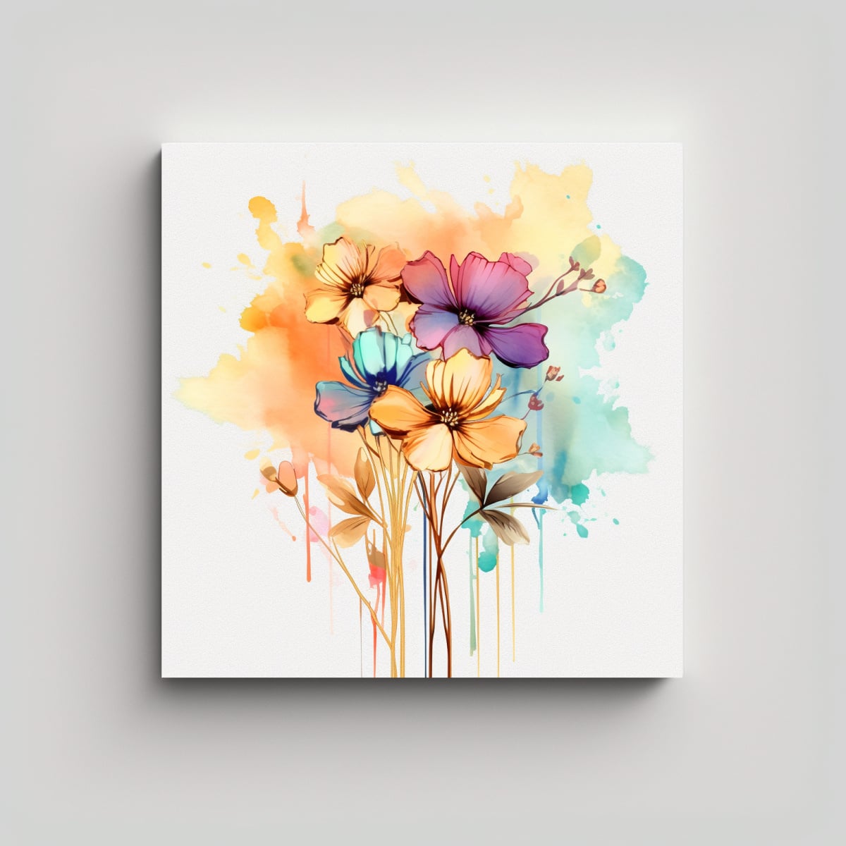 CLIPART DE FLORES SALVAJES EN TINTA DE ALCOHOL 70X70 CM - 1