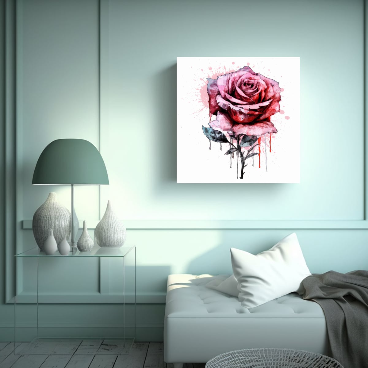 ARTE CUADRADO DE BELLEZA NATURAL: KABLAN ROSE 50X50 CM - 2