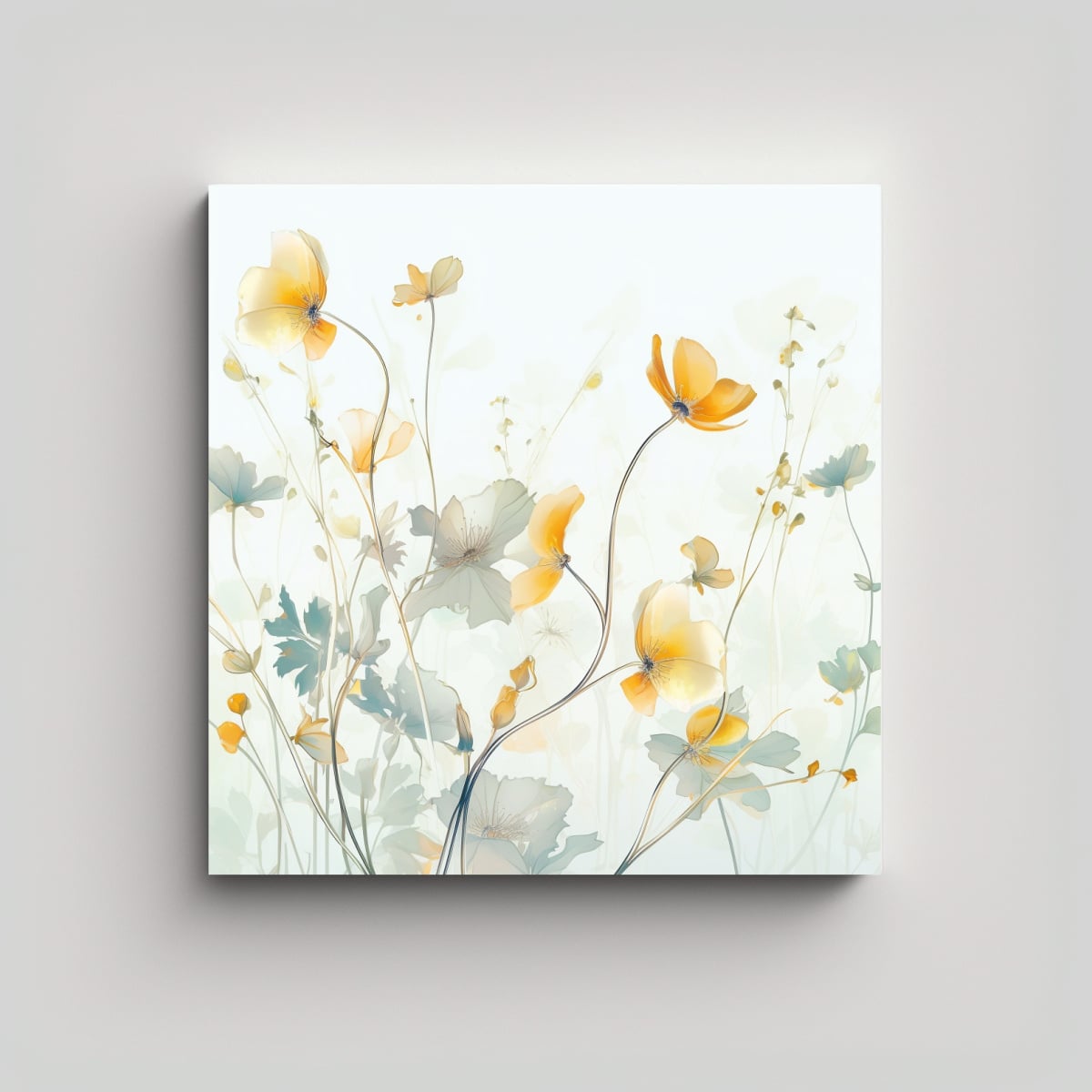 CUADRO BOTÁNICO MODERNO CLÁSICO: TELA EN 100X100 CM - 1