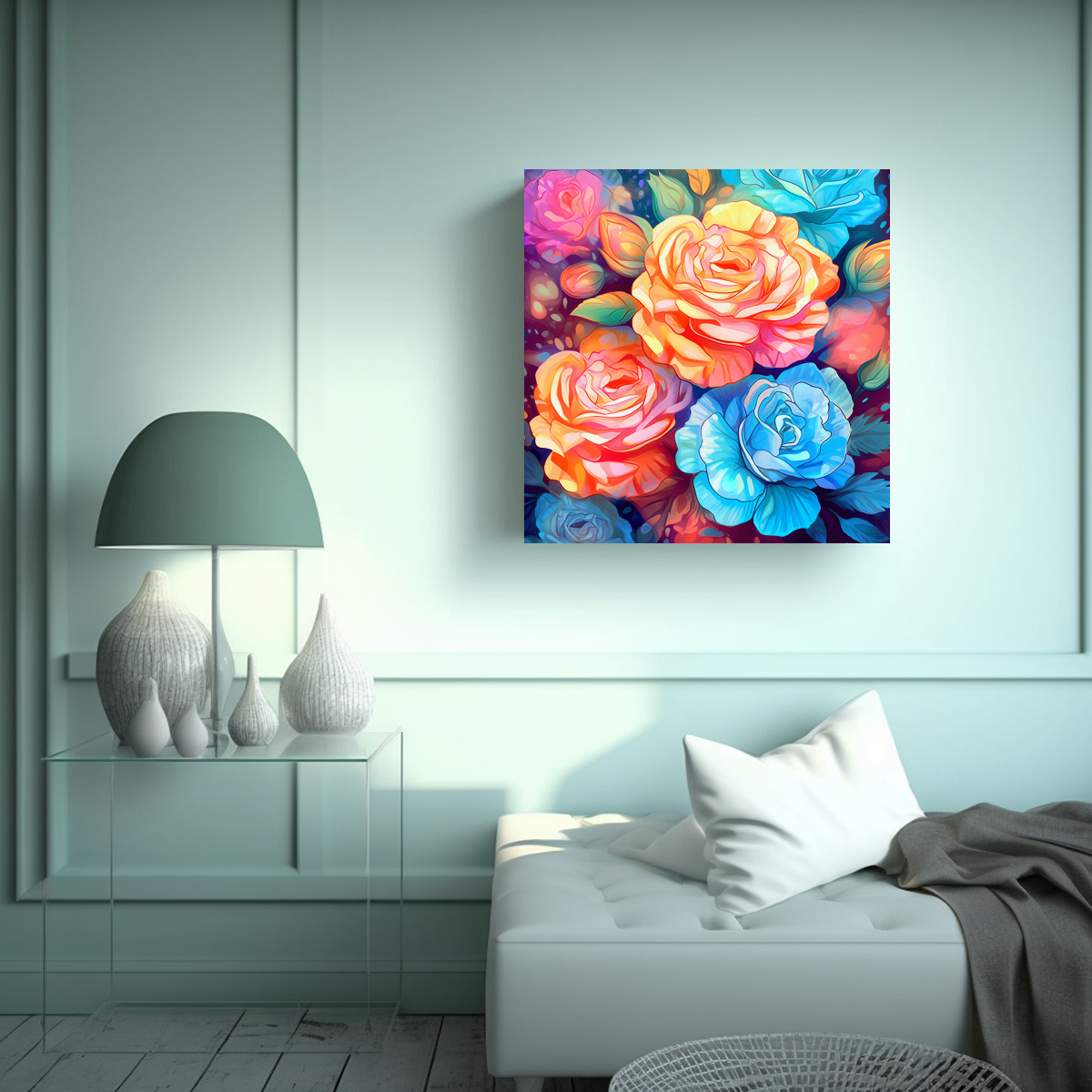 ILUSTRACIÓN DETALLADA DE FLORES EN ARTE GRÁFICO 30X30 CM - 2