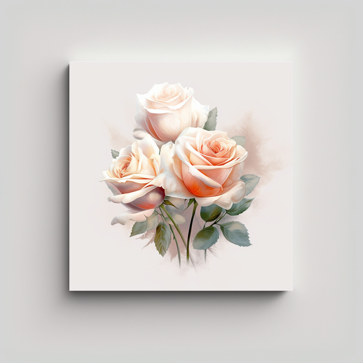 CUADRO MODERNO ESTÉTICO DE ROSA DELICADA CON 50X50 CM - 1