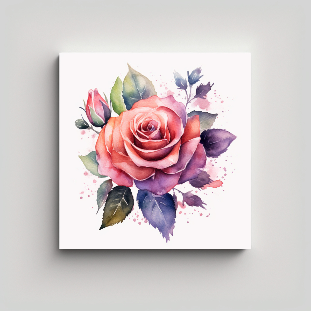 DISEÑO INNOVADOR DE CUADRO DECORATIVO CON ROSA 100X100 CM - 1